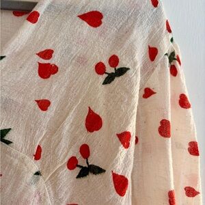 Vintage heart ❤️ and cherry 🍒 blouse-S